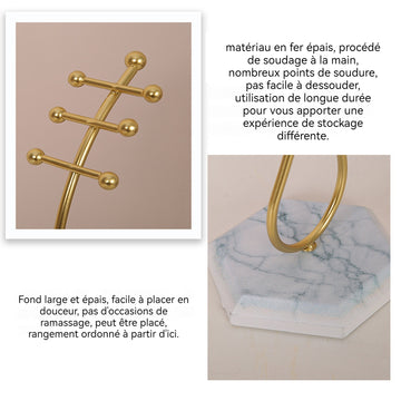 Ornements 26x9cm organisateur de bijoux en fer simple collier bracelet boucles d'oreilles ornement or petits objets decoratifs